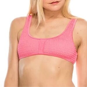 Kendall + Kylie Henley Bikini Two Piece Bathing Suit Neon Pink Size Large